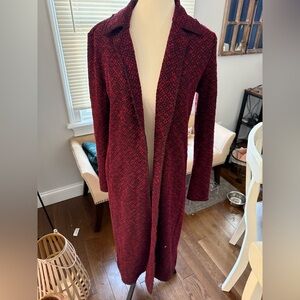LOFT Burgundy One Snap  Cardigan